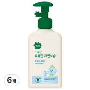 그린핑거 촉촉한 자연보습 베이비 워시, 320ml, 6개