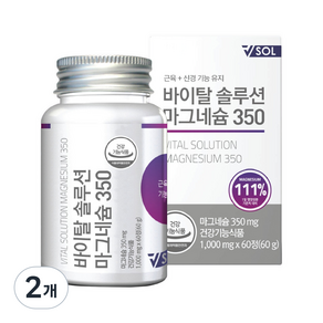 VSOL 바이탈솔루션 마그네슘 350 60g, 60정, 2개