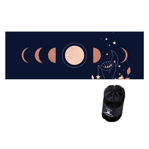 사비나 논슬립 패턴 요가 매트 타올, 달꽃, 1개