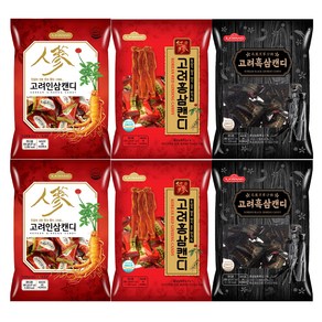 일광제과 고려홍삼캔디 280g 2p + 고려인삼캔디2 280g 2p + 고려흑삼캔디 280g 2p