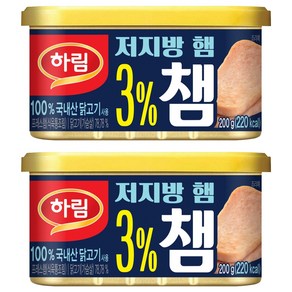 하림 3% 챔 닭가슴살 햄 통조림, 200g, 2개