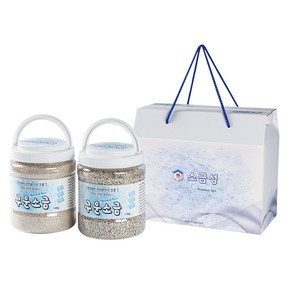 소금성 구운 소금 굵은 입자 1.2kg + 가는 입자 1.8kg 선물 세트, 3kg, 1세트