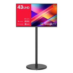 와이드뷰 4K UHD LED 구글3 스마트 TV + 삼탠바이미 이동식 거치대 블랙 세트, 109cm(43인치), WGE43UT1(TV), EKWBYME38(거치대), 스탠드형, 고객직접설치