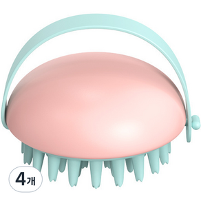 더블제이 두피 케어 핸드 스트랩 샴푸브러쉬, 핑크, 4개
