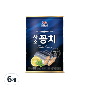 사조 꽁치 통조림, 300g, 6개