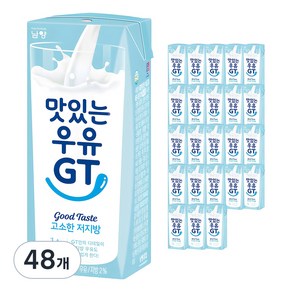 맛있는우유GT 고소한 저지방 멸균우유, 190ml, 48개