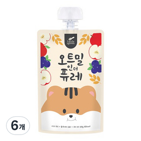 리틀스푼 오트밀인더퓨레, 혼합맛(사과/블루베리/귀리), 100g, 6개