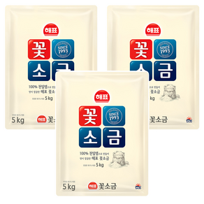 해표 꽃소금, 5kg, 3개