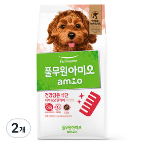 풀무원아미오 강아지 건강담은 식단 기능성 사료, 피부/피모, 1.8kg, 2개