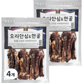 네츄럴이엑스 강아지 오리안심 & 연골 간식, 혼합맛(오리안심/연골), 100g, 4개