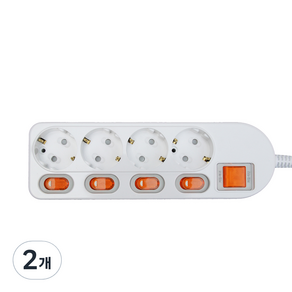 번개표 스위치 개별 멀티탭 4구 WI-MC1645, 5m, 2개
