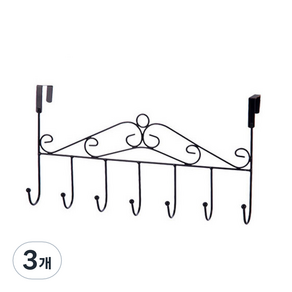 오브메종 문 도어 행거 7구, 블랙, 3개