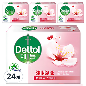 데톨 스킨케어 목욕비누, 100g, 24개