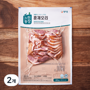 정다운 느린 농장 훈제오리, 400g, 2개