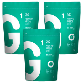 레인보우샵 구연산 베이직 소독 세정제, 1kg, 3개