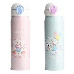 상상앤드 풍냥 멍지 텀블러 2p, 핑크 + 블루, 500ml, 1세트