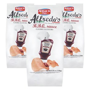 아미카칩스 알프레도 바베큐 감자칩, 130g, 3개