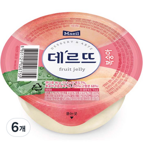 데르뜨 매일 젤리 복숭아, 90g, 6개