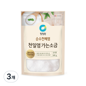 청정원 천일염 가는소금, 500g, 3개