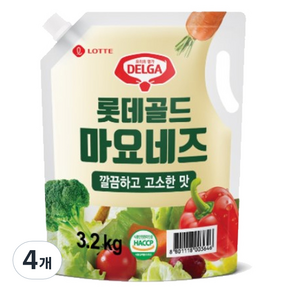 델가 롯데웰푸드 골드 마요네즈 스파우트 파우치, 3.2kg, 4개