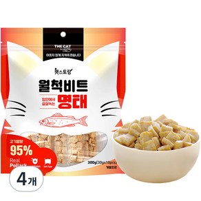 더캣 고양이 캣스토랑 칭찬놀이 생선간식 월척비트, 300g, 4개, 명태맛