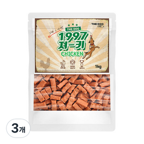 더독 강아지 간식 1997 져키, 치킨맛, 1kg, 3개