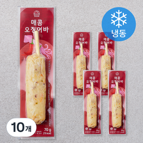 장우손부산어묵 매콤 오징어바 (냉동), 70g, 10개