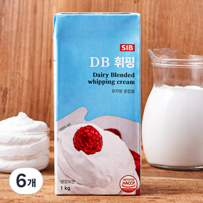 선인 DB 휘핑 크림, 1kg, 6개