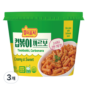 몽고식품 별미포차 컵볶이 까르보나라, 140g, 3개