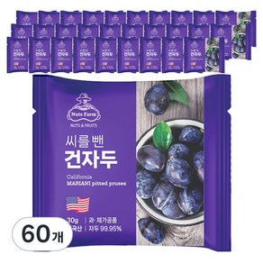 넛츠팜 씨를 뺀 건자두, 30g, 60개