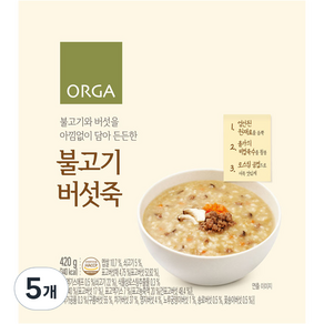 ORGA 불고기 버섯죽, 420g, 5개