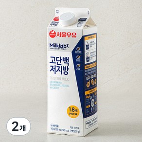 서울우유 밀크랩 고단백 저지방우유, 900ml, 2개