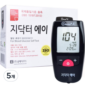 지닥터에이 개인용 체외 혈당측정기, 1개입, 5개