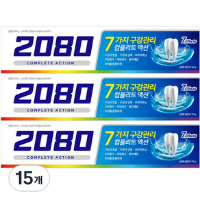 2080 컴플리트액션 쿨민트 치약, 120g, 15개