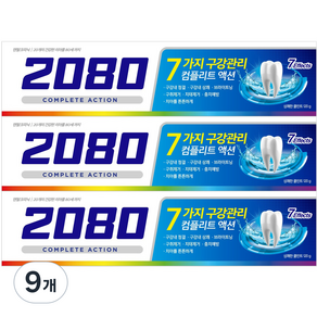 2080 컴플리트액션 쿨민트 치약, 120g, 9개