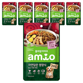 풀무원아미오 전연령 강아지 자연담은 영양식 습식사료, 닭, 50g, 6개