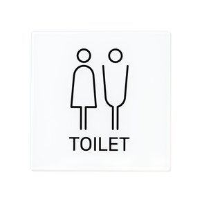 스튜디오투명 화장실 표지판 UX타입 정사각, TOILET(남여공용)