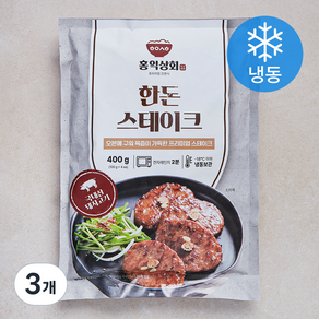 홍익상회 한돈 스테이크 (냉동), 400g, 3개