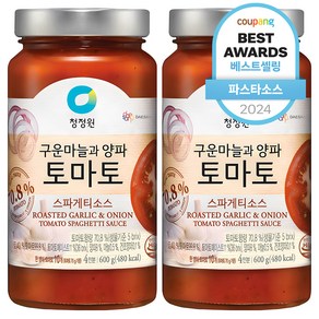 청정원 구운마늘과 양파 토마토 스파게티소스, 600g, 2개