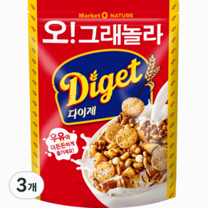 마켓오네이처 오 그래놀라 다이제 시리얼, 250g, 3개