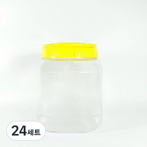 대광구 사각 용기 2.5L + 캡 노랑 페트병 세트, 24세트, 단품