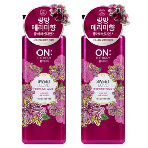 온더바디 퍼퓸 약산성 스위트러브 바디워시 피치 앤드 화이트머스크향, 865ml, 2개