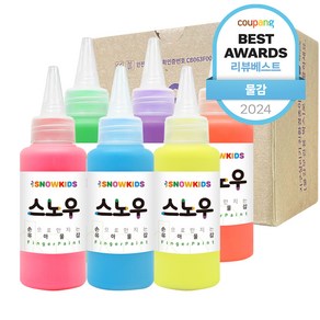 스노우키즈 스노우 유아물감 세트, 70ml, 6색