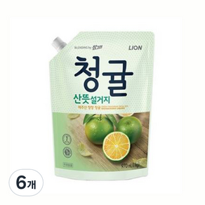 참그린 청귤 산뜻 설거지 블렌딩 주방세제 리필, 1kg, 6개