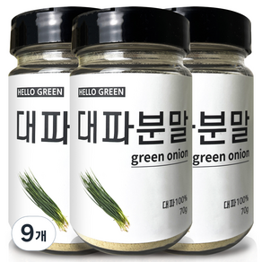 헬로우그린 국산 대파 분말 통, 9개, 70g