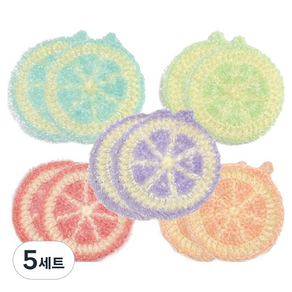영스타 나무이야기 아크릴 수세미 레몬 5종 x 2p 세트, 5세트
