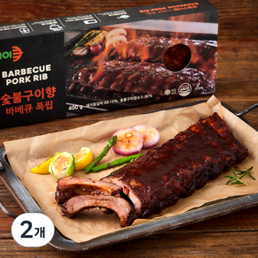 KCOOK 숯불구이향 바비큐 폭립, 400g, 2개