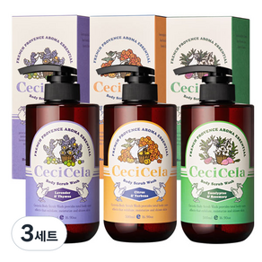 쎄씨쎌라 아로마 에센셜 바디스크럽 시트러스 앤 버베나 500ml + 유칼립투스 앤 로즈마리 500ml + 라벤더 앤 백리 향 500ml 세트, 3세트