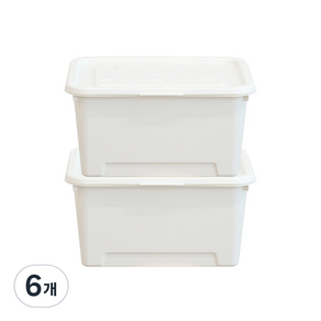 보노하우스 탑백 리빙박스 24L, 화이트, 6개