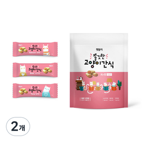 펫둥이 3가지맛 쫄깃한 고양이 간식, 참치+연어+소고기맛, 100g, 2개